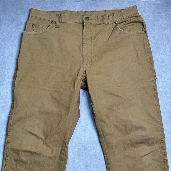 Dickies Pants Mens 36x34 (Fits 37x33) Khaki Tan Carpenter Canvas Work Utility - Picture 3 of 11